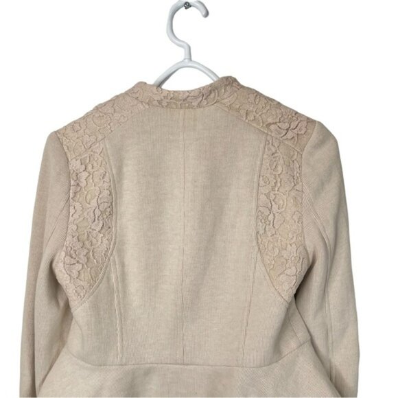 Free People We The Free Womens Military Jacket Lace Cropped Cream Lace Button 6 - Picture 12 of 16